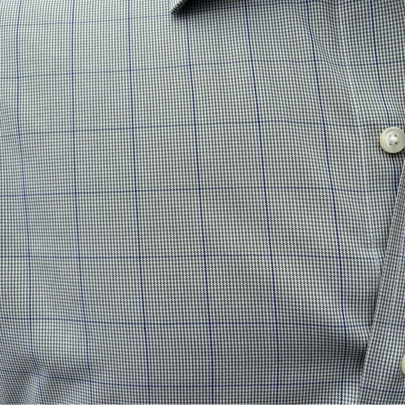 -Brooks Brothers Green/Navy Windowpane Button-Down Non-Iron L/S Shirt 15.5-32 - Picture 3 of 11